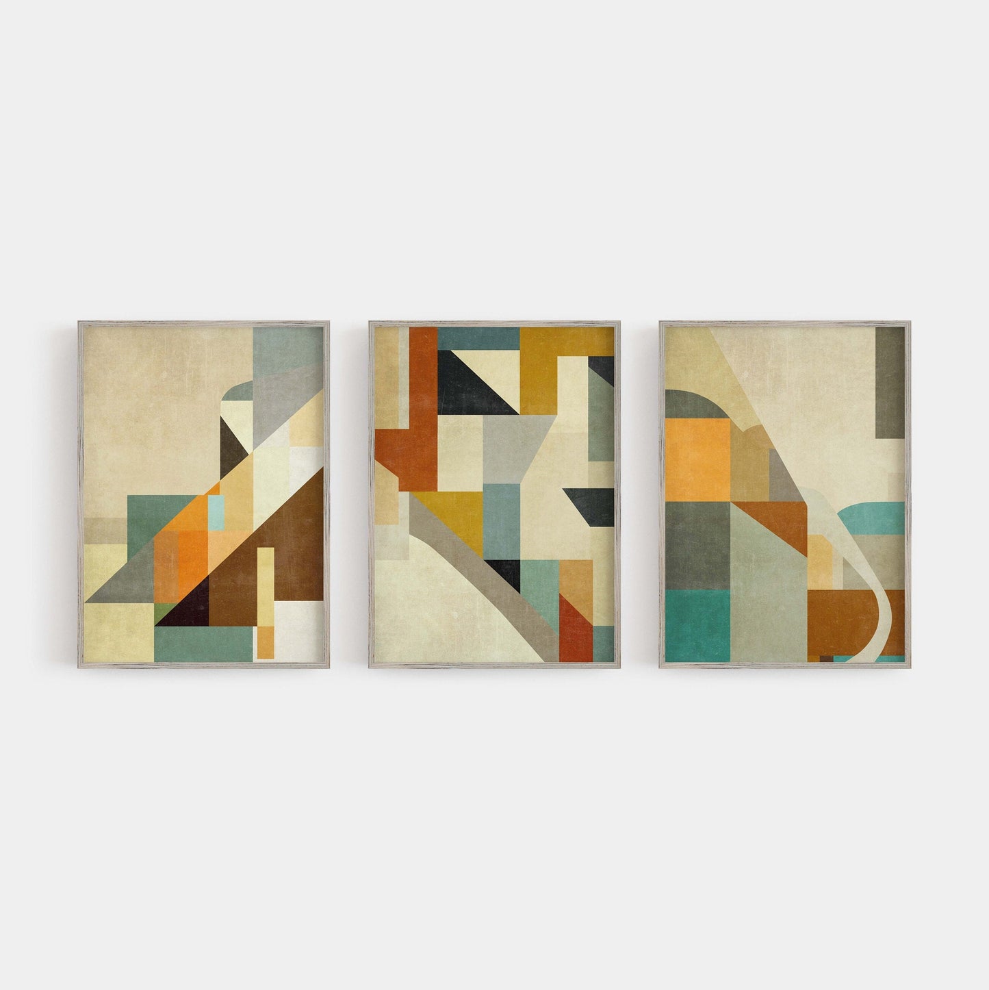 Set of 3 Modern Abstract Neutral Style Painting Art Prints
