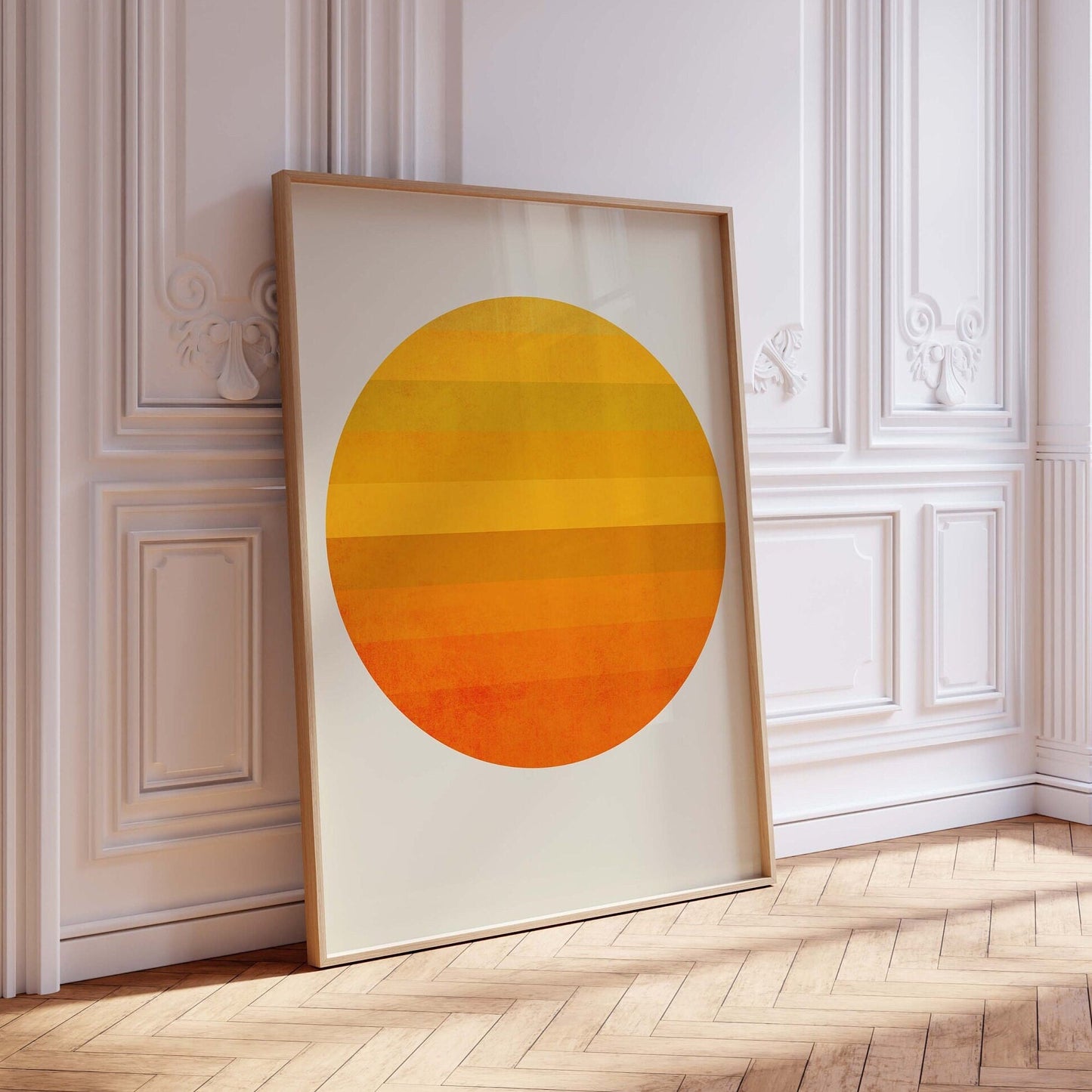 Orange Boho Sun Wall Art Print