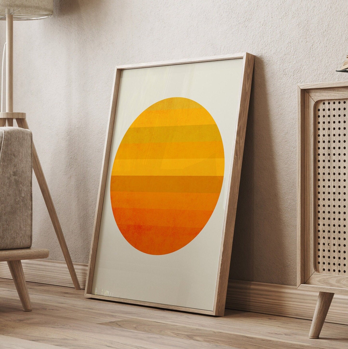 Orange Boho Sun Wall Art Print