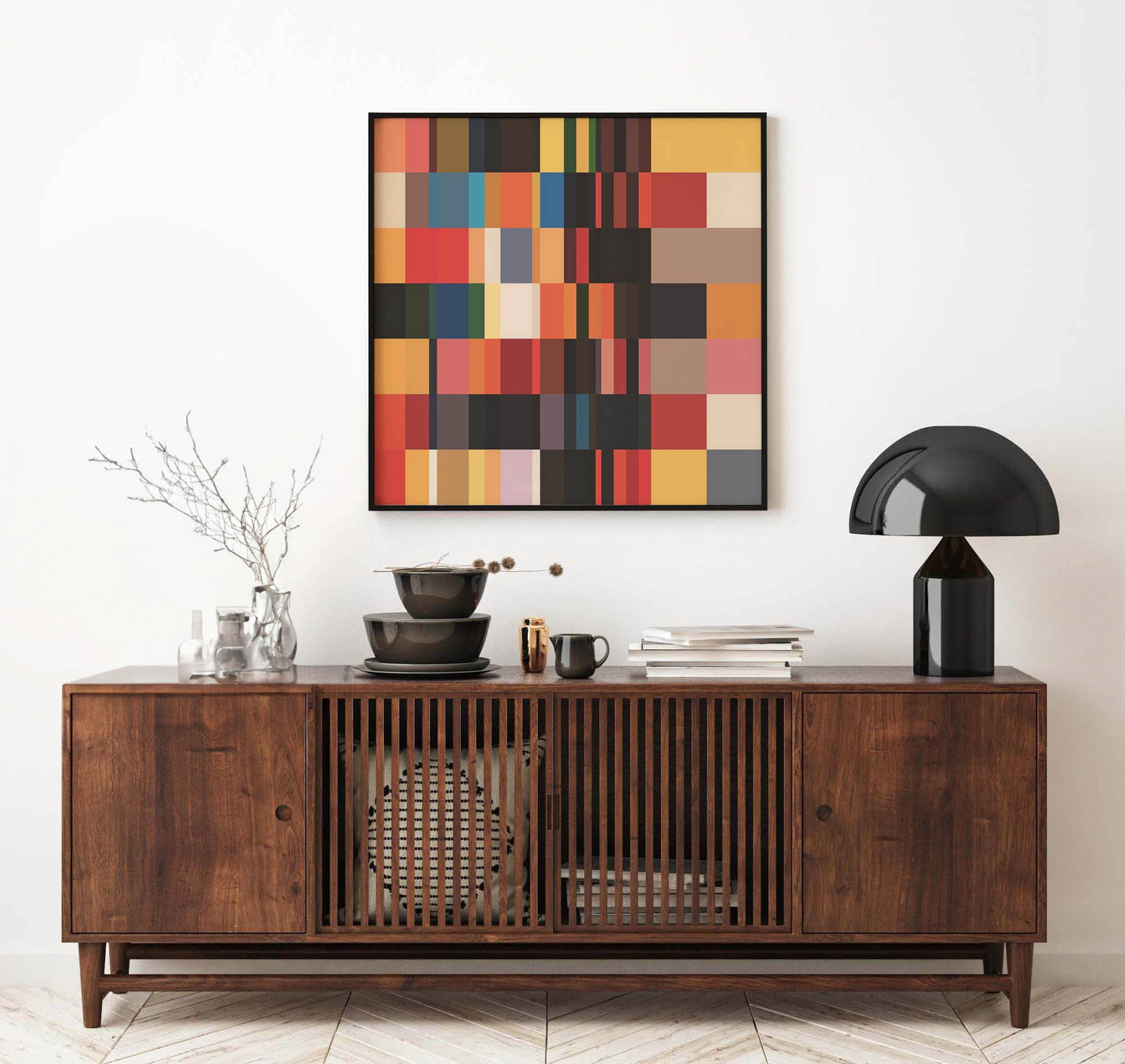 Color Block Square Art Print: Bold Boho Wall Decor