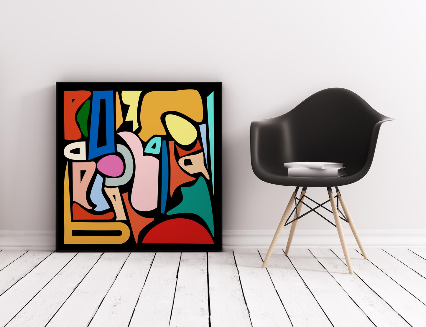 Cool Colorful Abstract Shapes Square Art Print