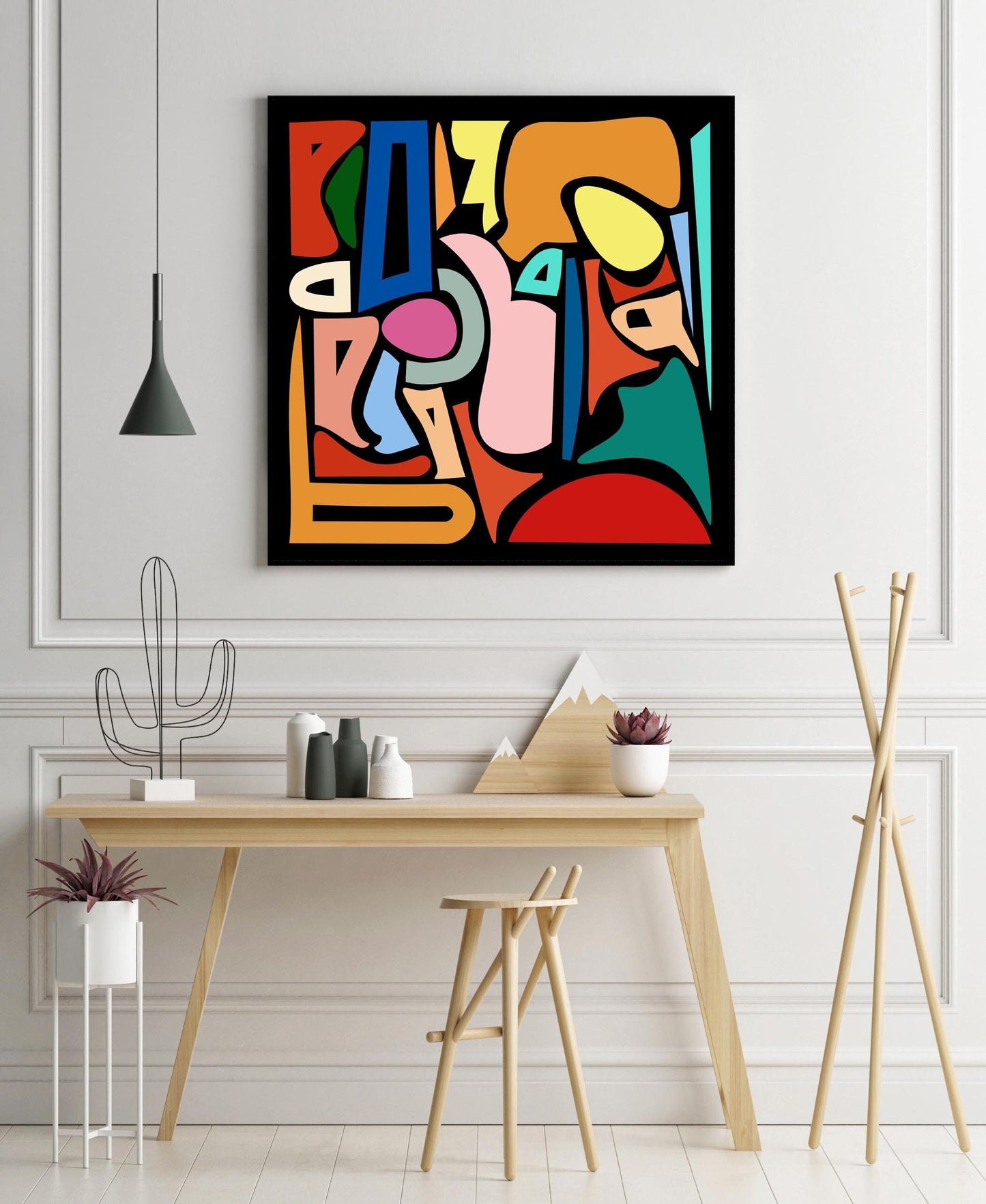 Cool Colorful Abstract Shapes Square Art Print