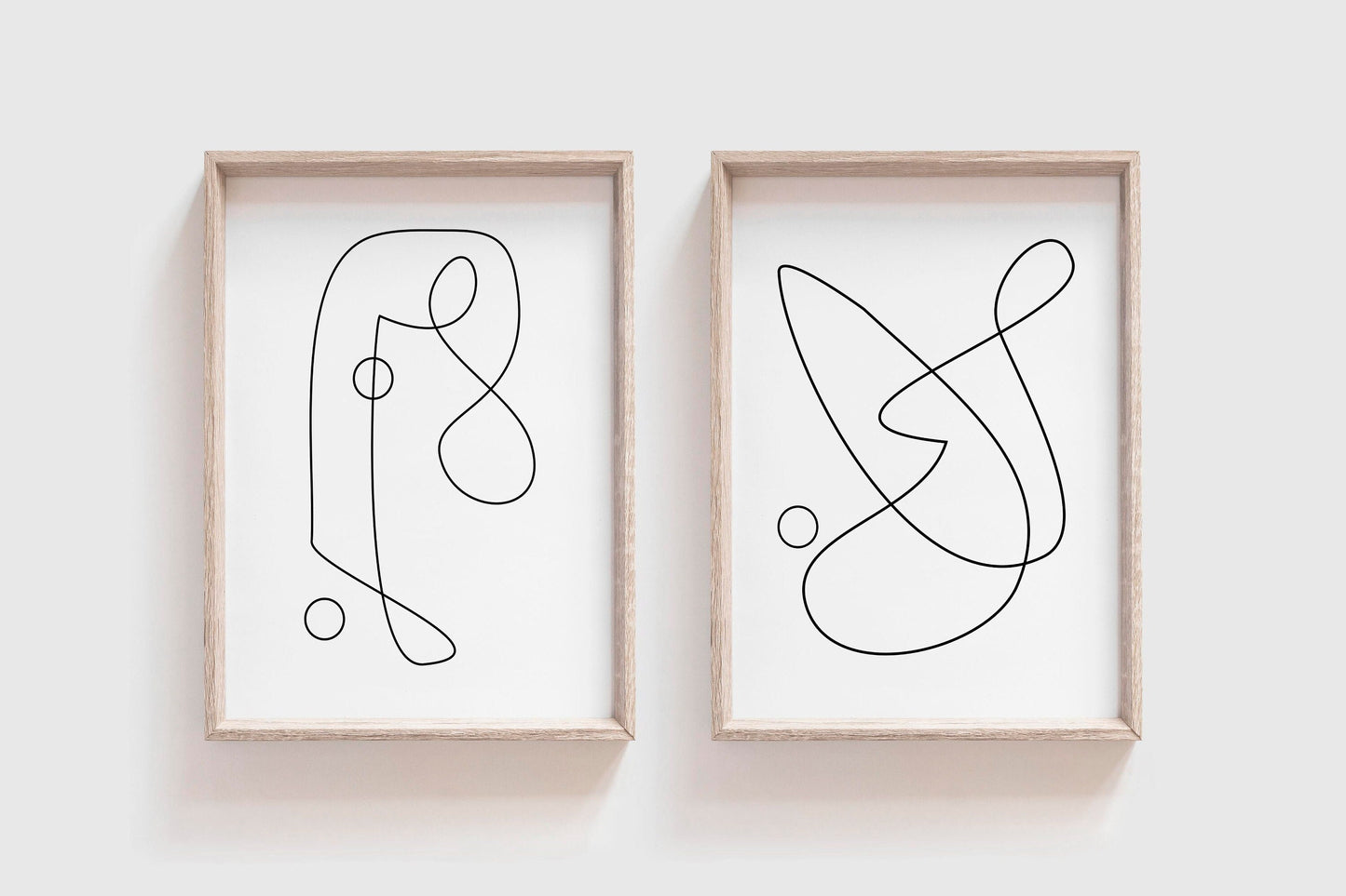 Set of 2 Modern Digital Line Art Prints