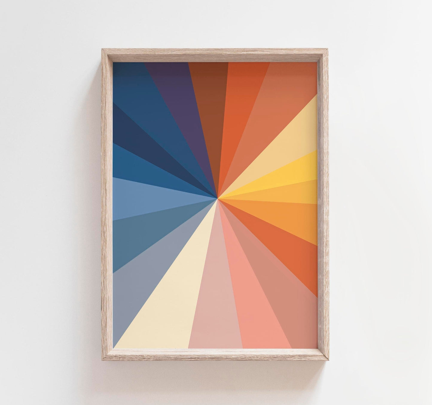 Bold Rainbow Colored Modern Abstract Art Print