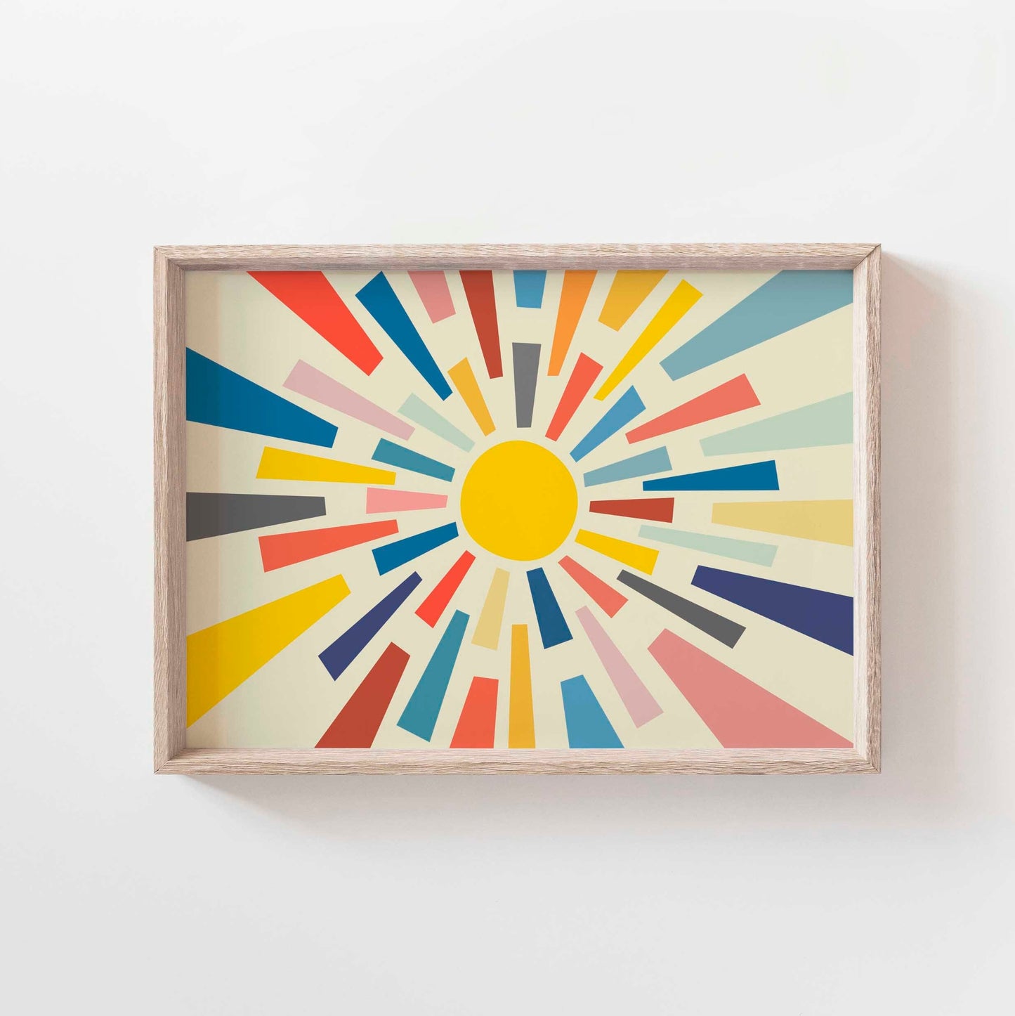 Bold Colorful Abstract Sun Print