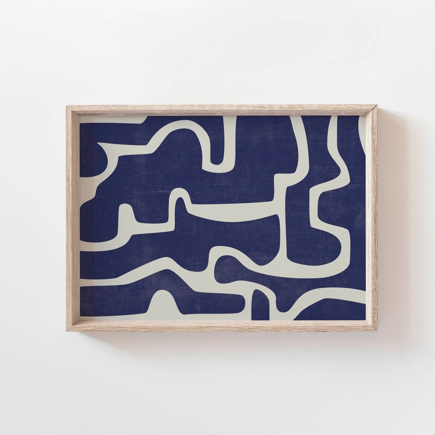 Minimal Blue Modern Abstract Painting Print