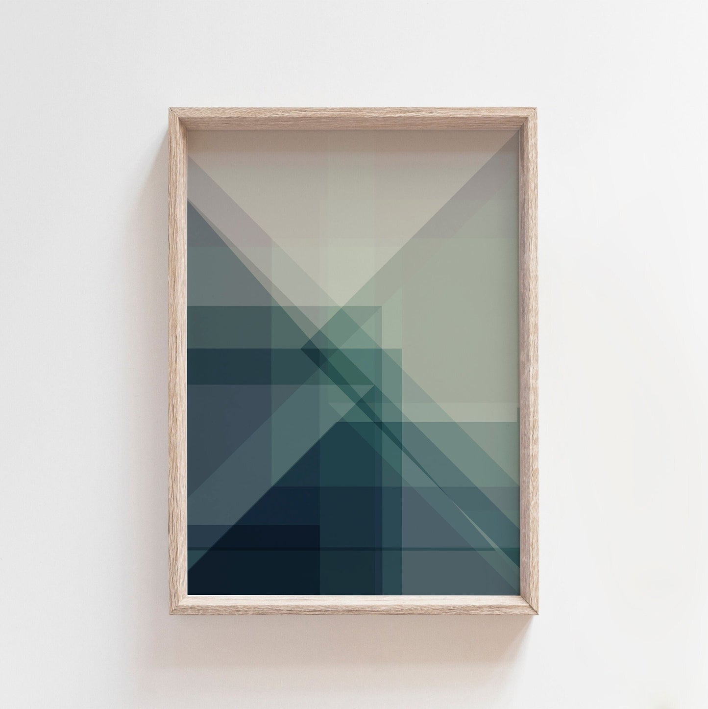 Modern Geometric Green Wall Art Print