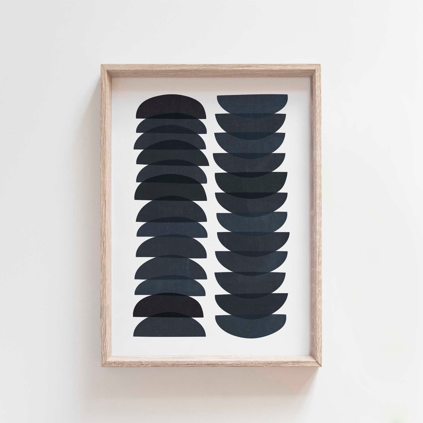 Dark Denim Blue Mid Century Modern Art Print