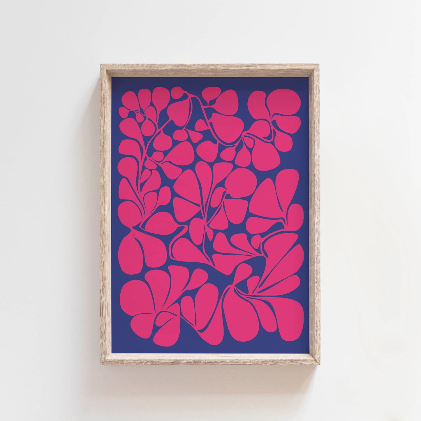 Bright Hot Pink and Blue Wall Art Print