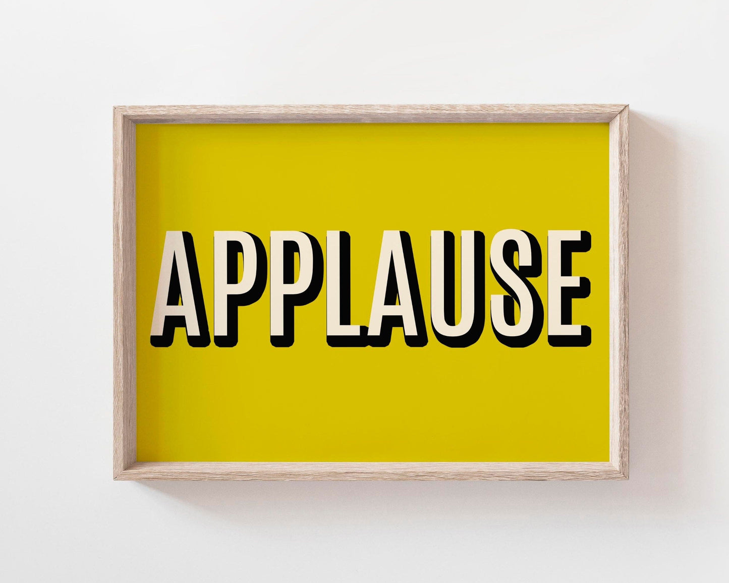 Cool Yellow Applause Text Art Print