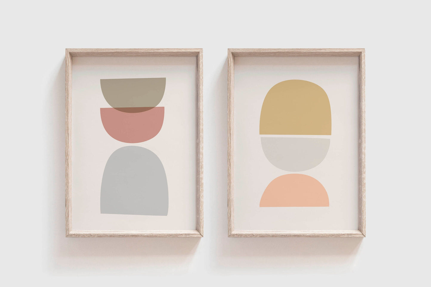 Set of 2 Boho Pastel Abstract Art Prints