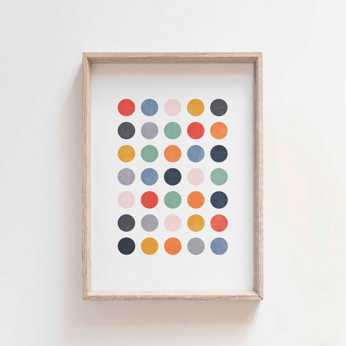 Cute Scandi Colorful Dots Wall Art Print