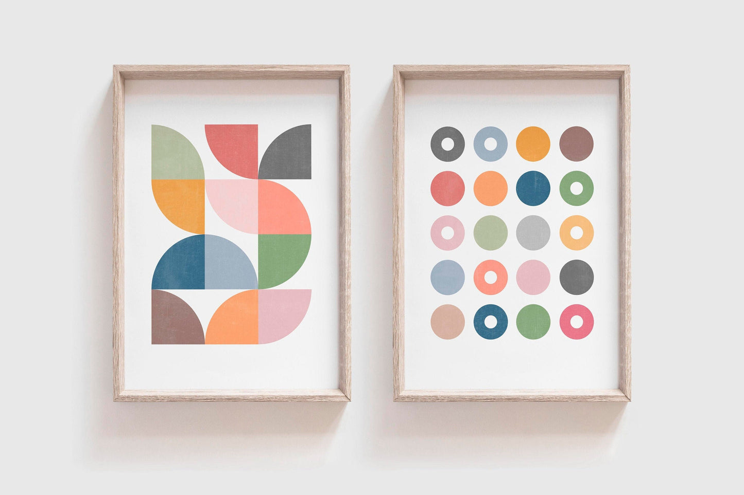 Set of 2 Fun Colorful Set of 2 Abstract Art Prints