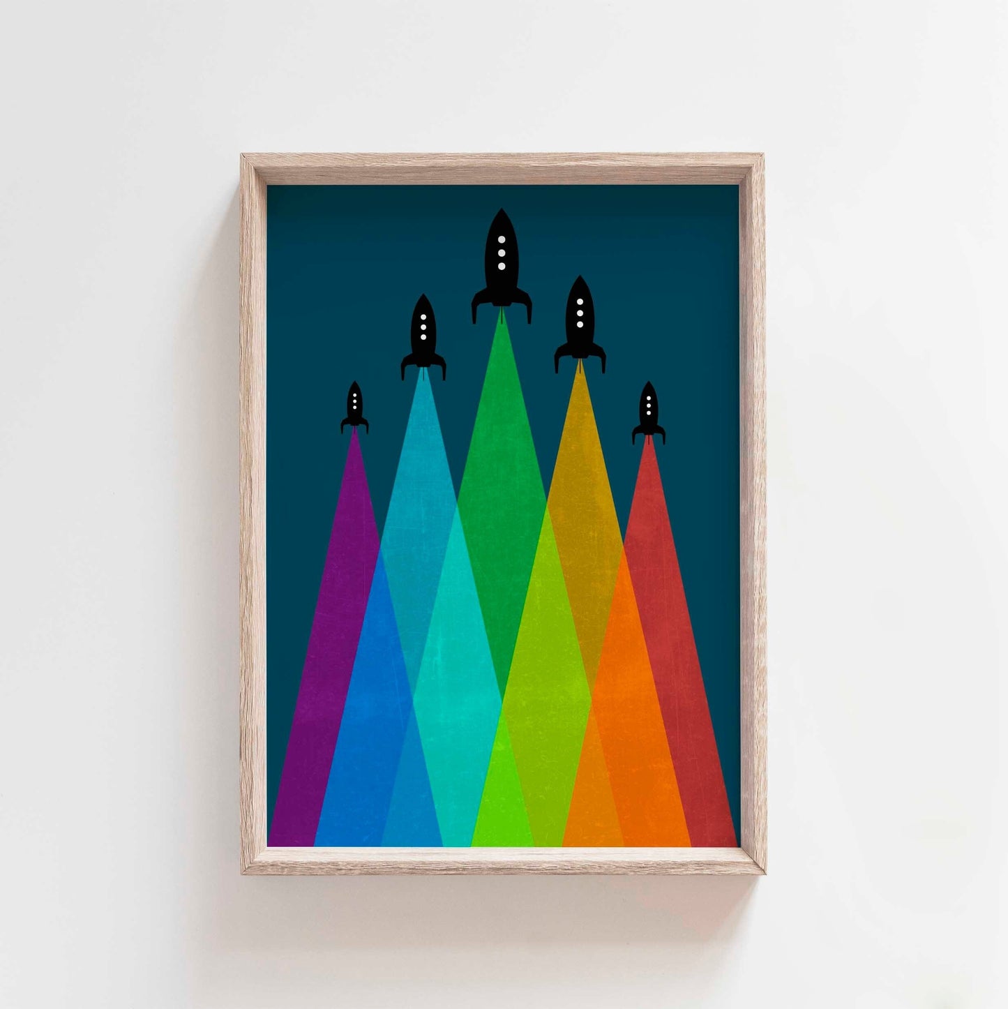 Fun Rainbow Rocket Art Print