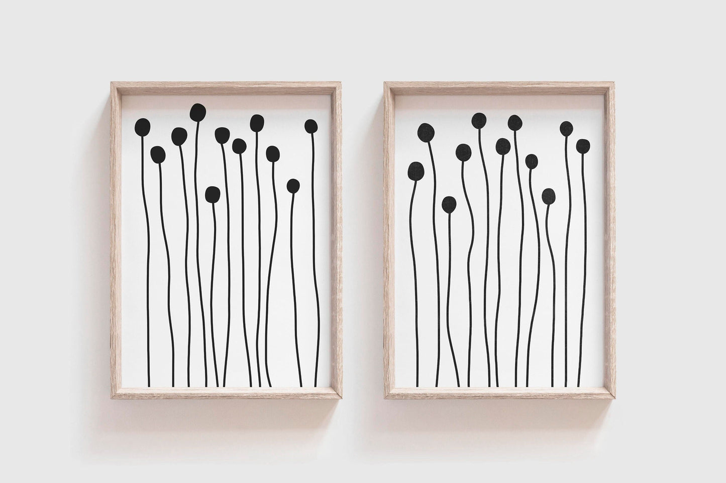 Set of 2 Modern Botanical Line Art Prints