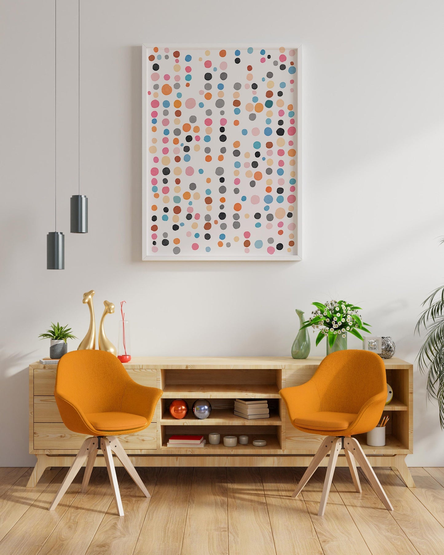 Fun Cute  and Colorful Watercolor Dots Art Print
