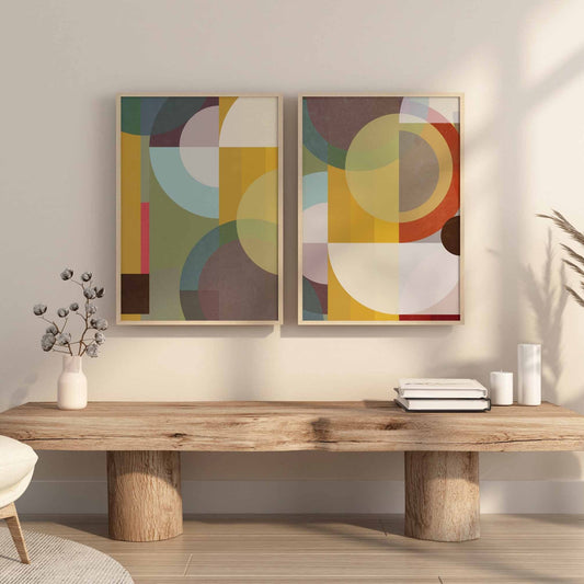 Set of 2 Modern Unique Abstract Prints