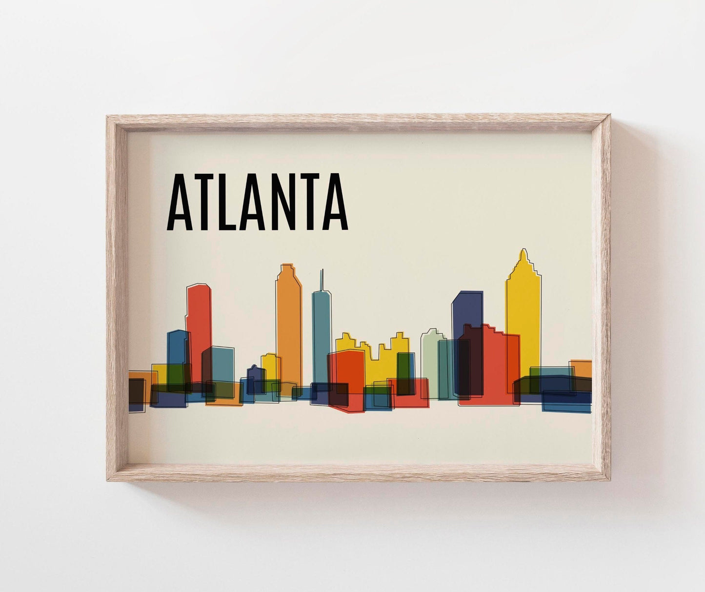 Colorful ATLANTA Skyline Wall Art Print