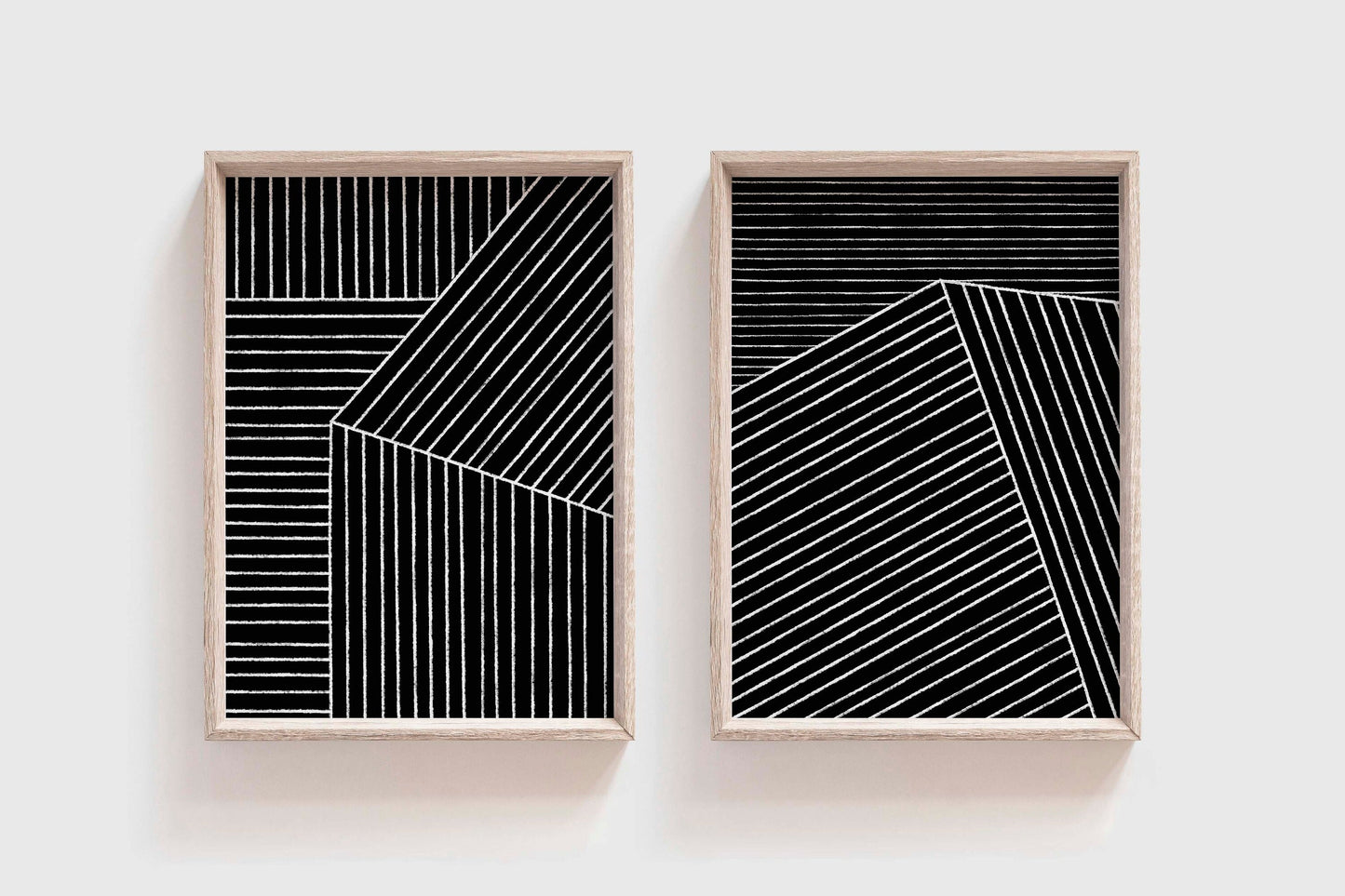 Set of 2 Black & White Modern Line Art Prints