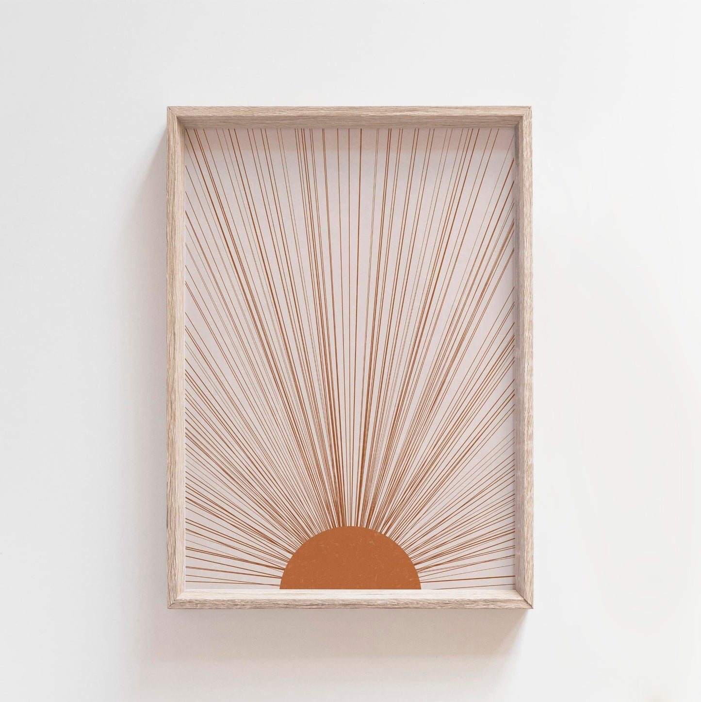 Boho Neutral Sunburst Minimalist Wall Art Print
