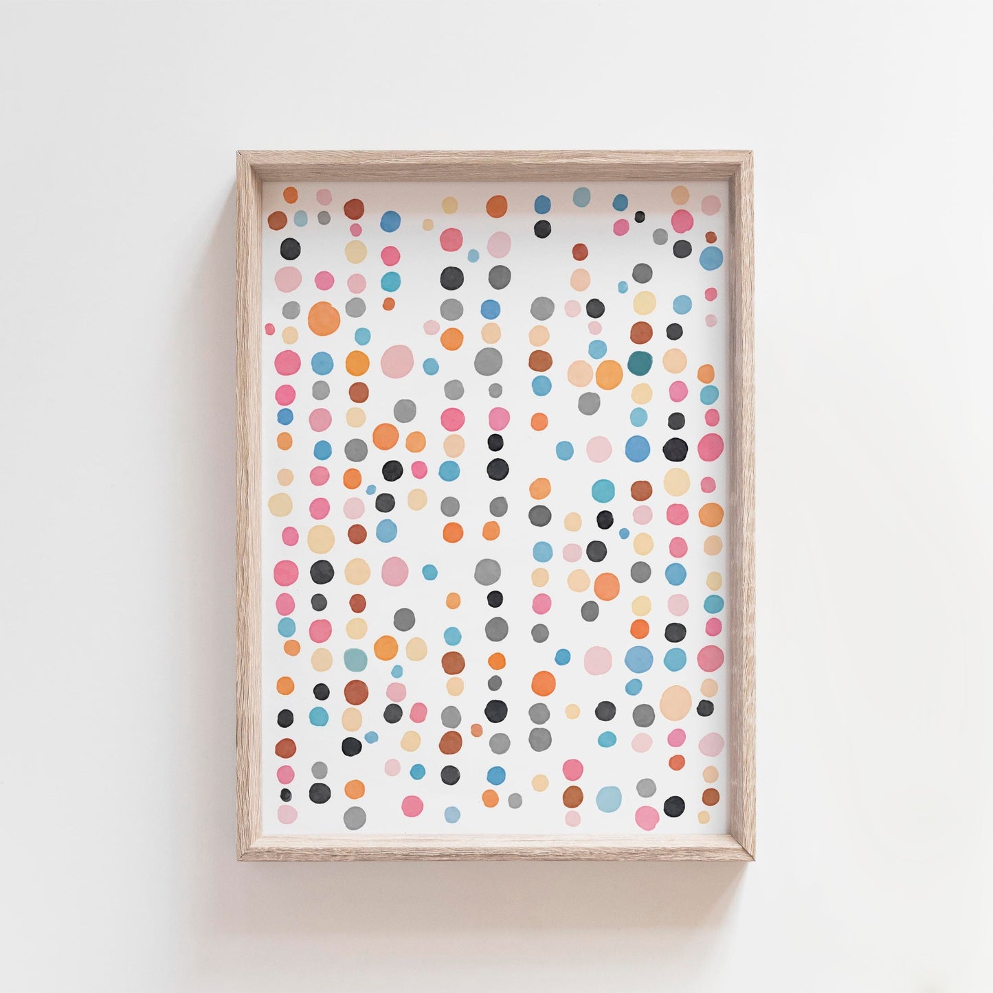 Fun Cute  and Colorful Watercolor Dots Art Print