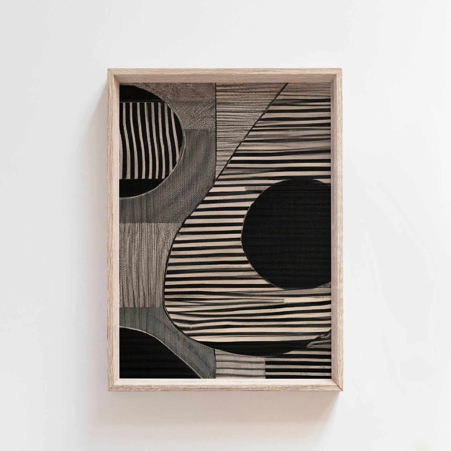 Black and White Abstract Illustration Art Print