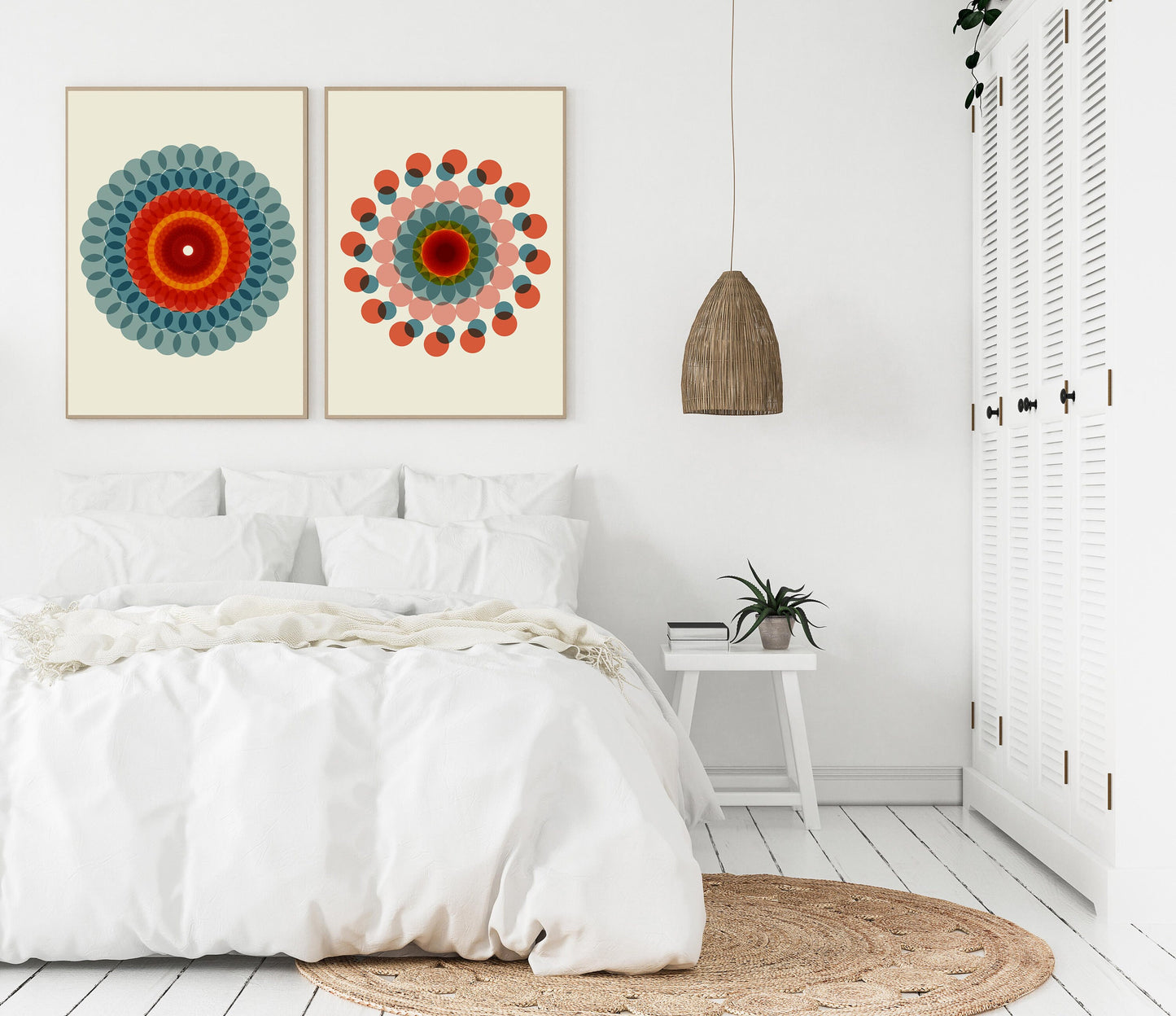 Set of 6 Colorful Mandala Wall Art Prints – Modern Boho Abstract Decor