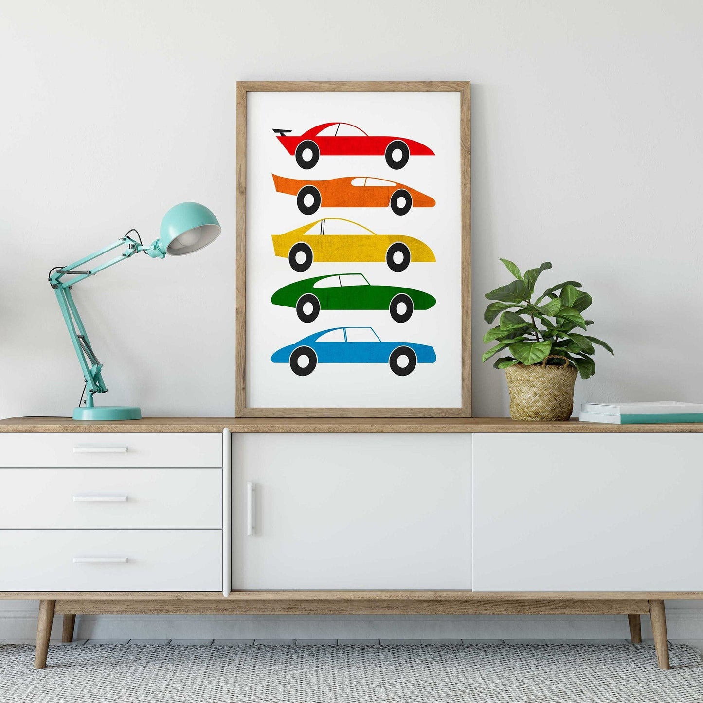Colorful Kids Retro Car Art Print