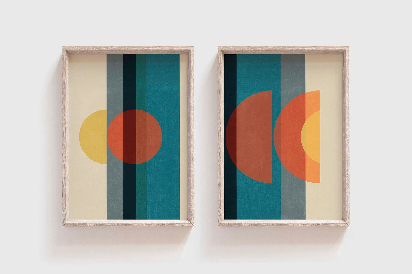 Set of 2 Fun Retro Modern Abstract Art Prints