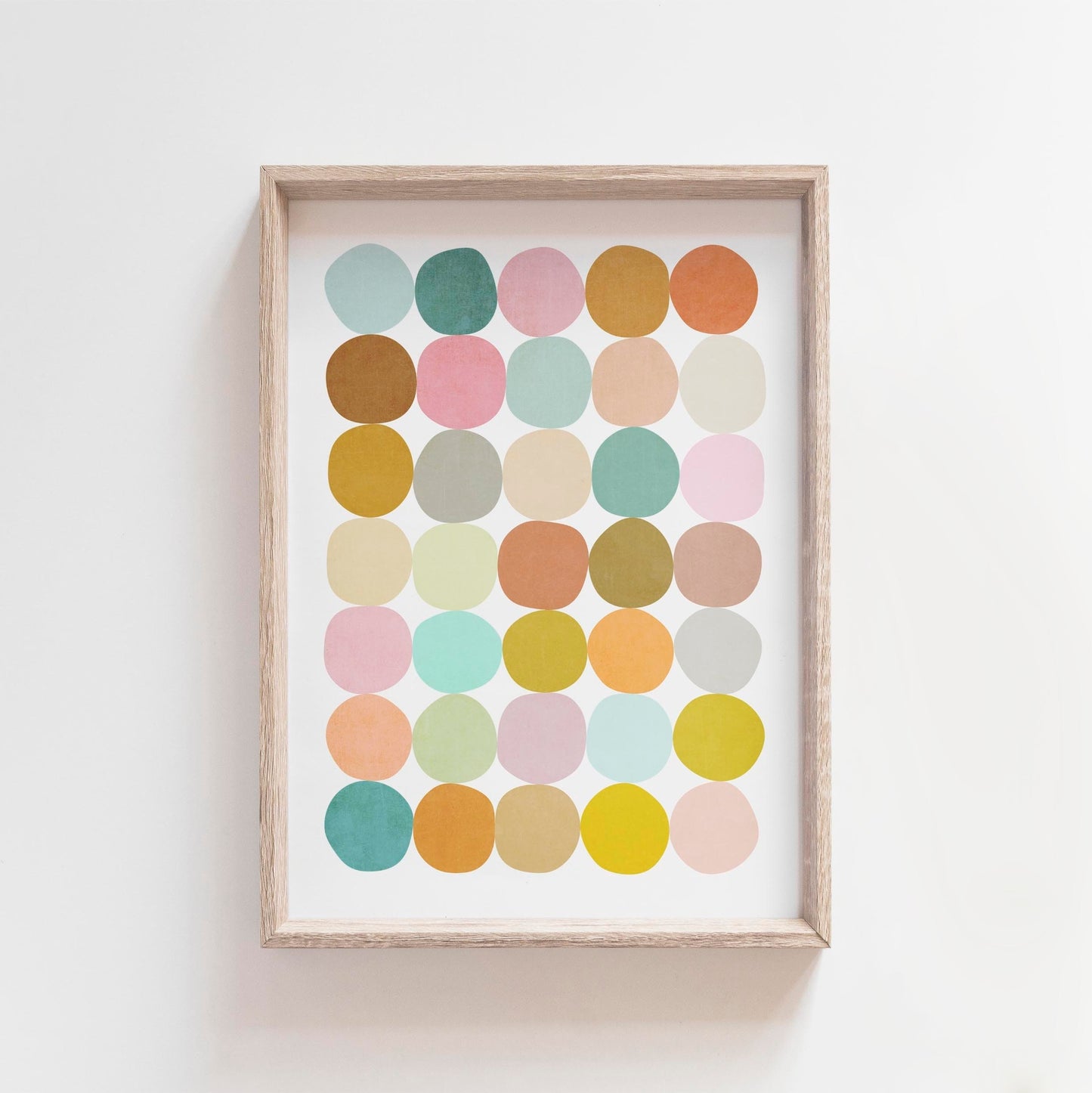Gorgeous Pastel Polka Dot Wall Art Print