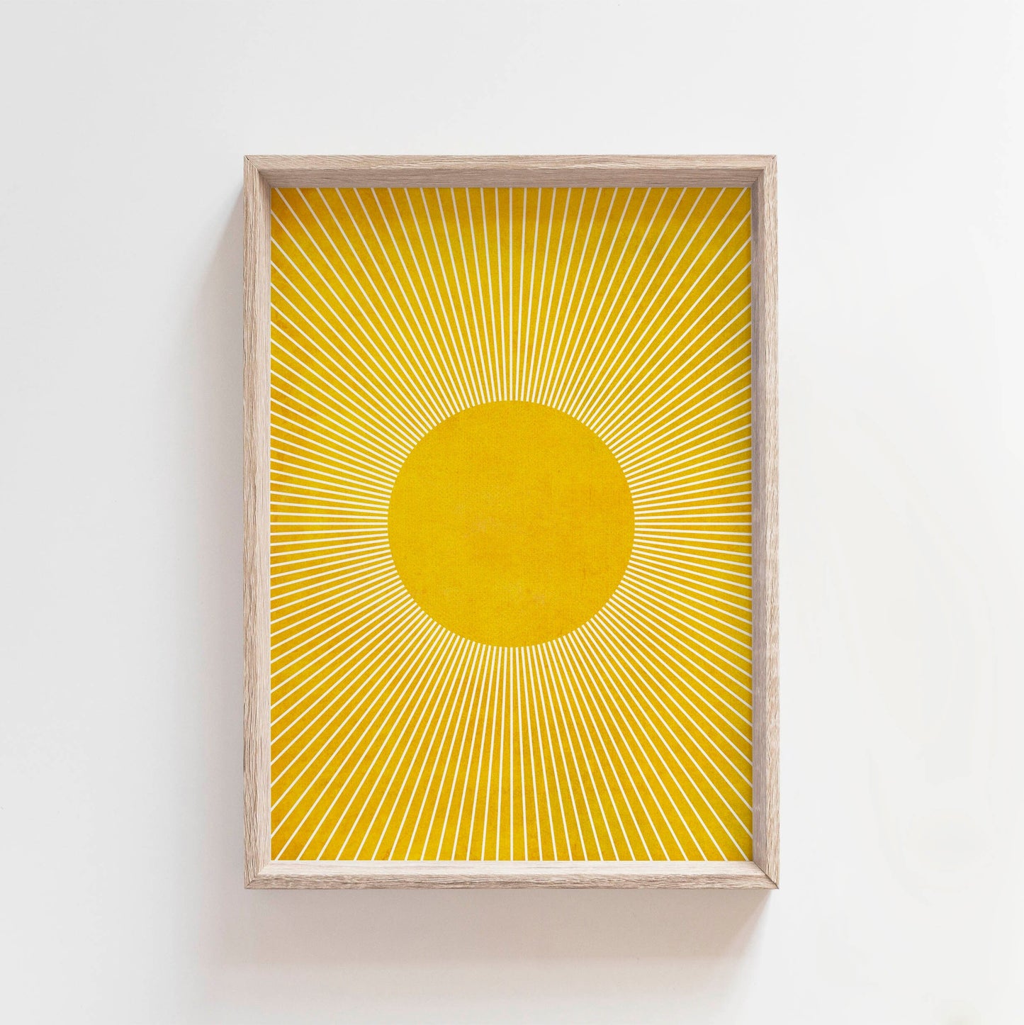 Boho Modern Yellow Sun Wall Art Abstract Print