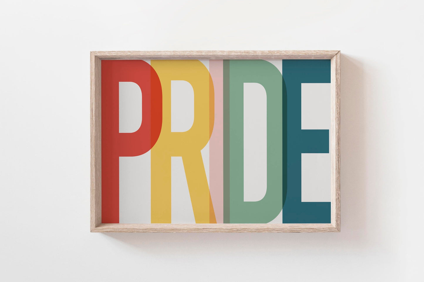 Colorful PRIDE Text Wall Art Print