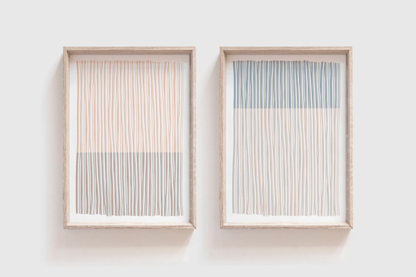 Set of 2 Cute Pastel Boho Abstract Line Art Prints