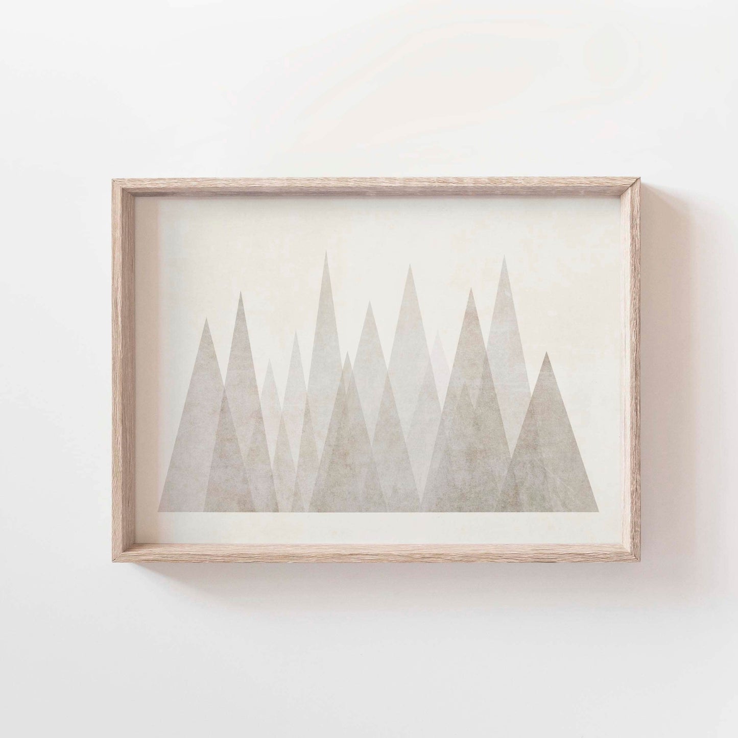 Neutral Mid Century Mountain Abstract Art Print
