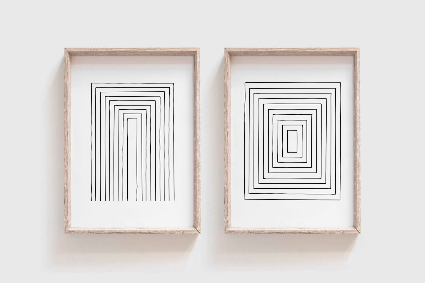 Set of 2 Minimal Mid Century Line Art Prints