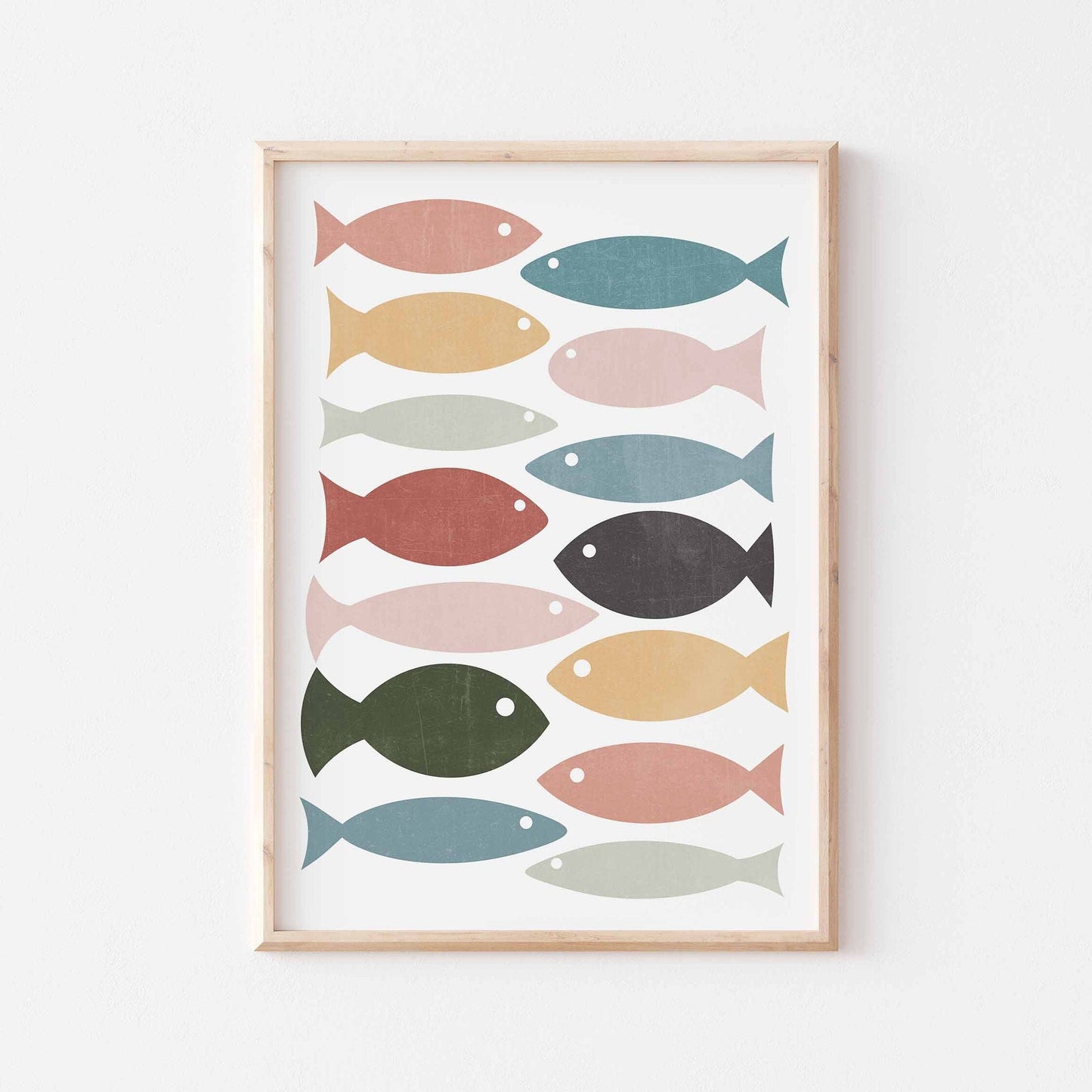 Cute Fun Colorful Fish Abstract Art Print