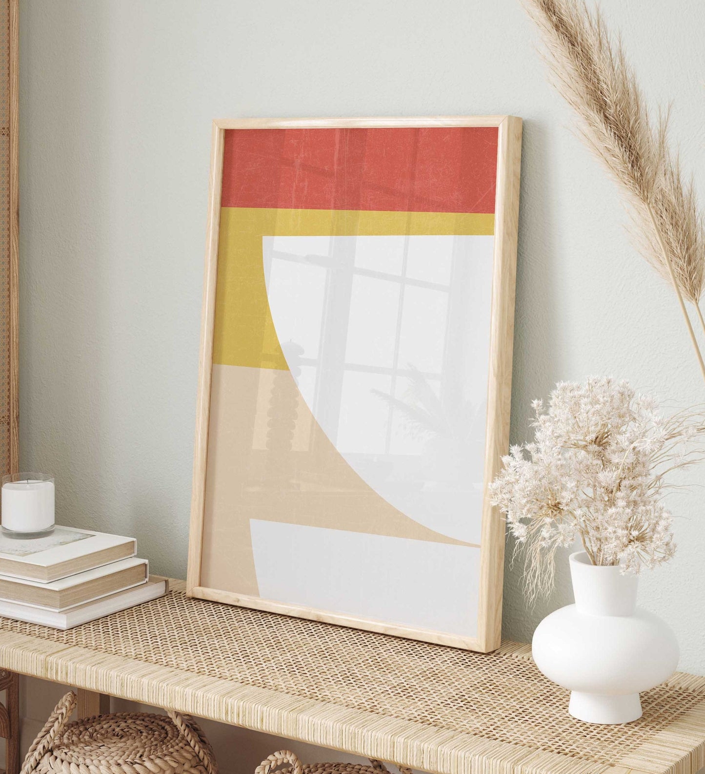 Set of 2 Colorful Mid Century Modern Art Prints