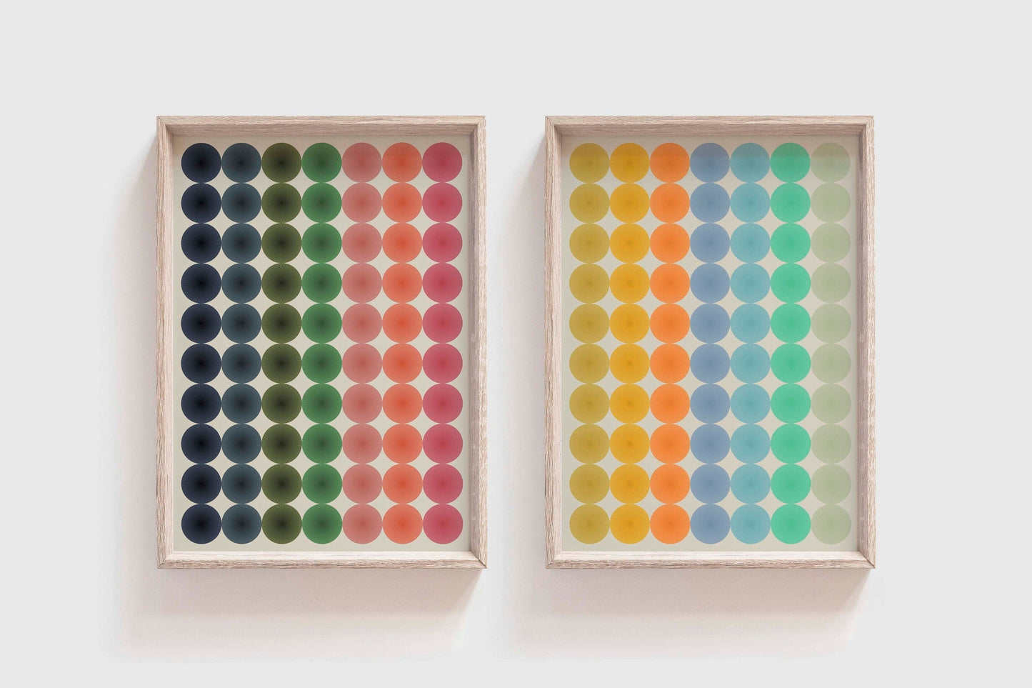 Fun Colorful Abstract Large Wall Art Set of 2 Prints Bold Artwork Abstract Shapes Living Room Wall Art Office Decor Muticolor Poster Prints