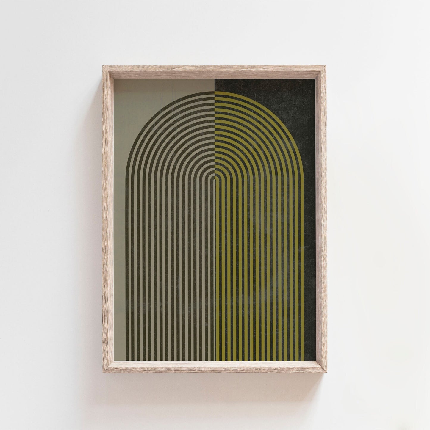 Yellow Mid Century Modern Arch Wall Art Print