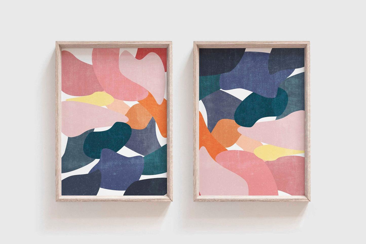 Set of 2 Boho Colorful Abstract Art Prints