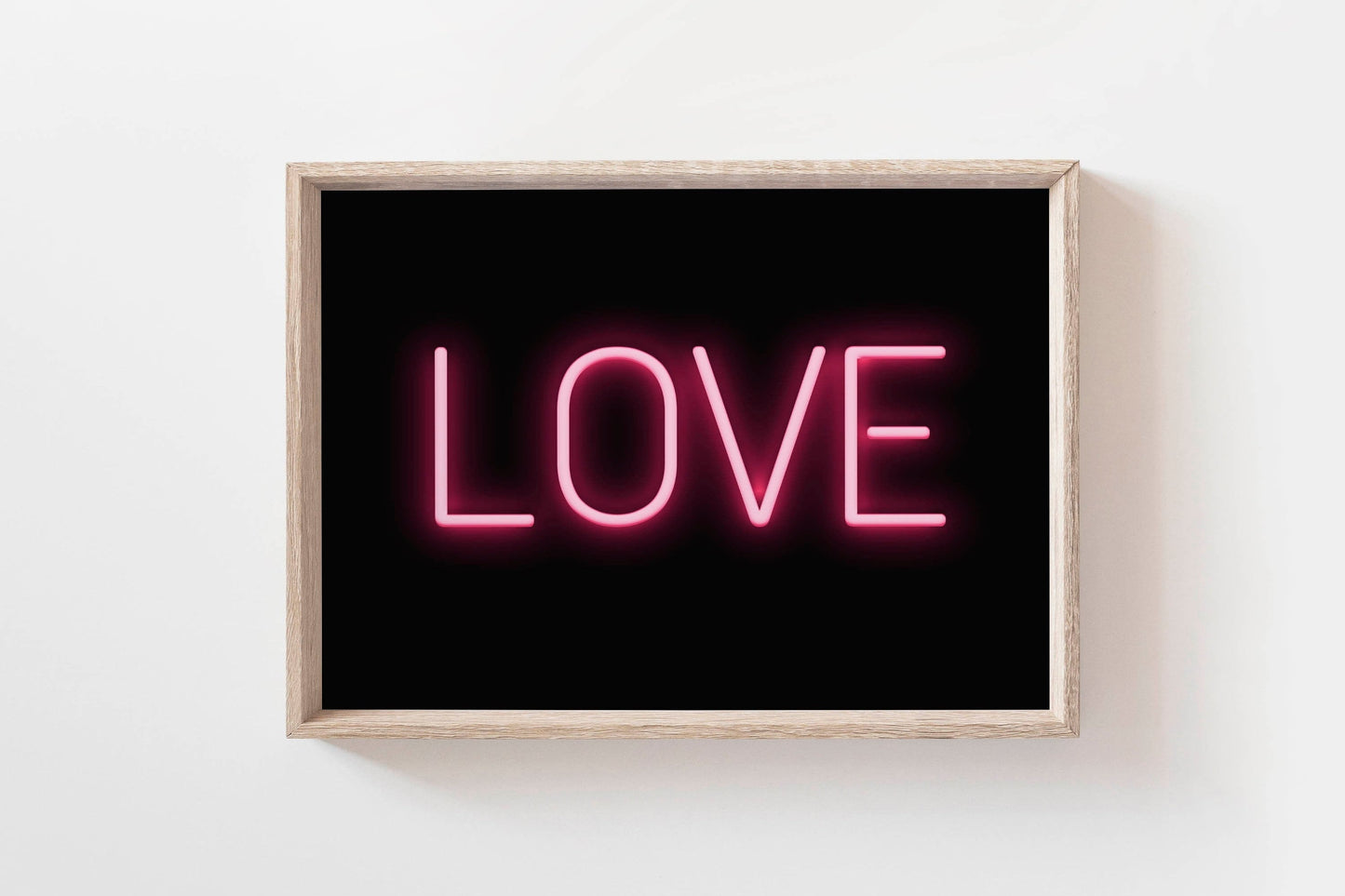 Cool Graphic Bright Pink Neon Love Sign Art Print
