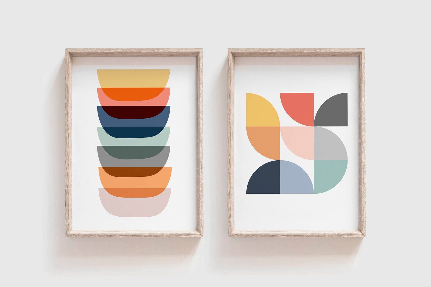 Set of 2 Colorful Scandinavian Abstract Art Prints