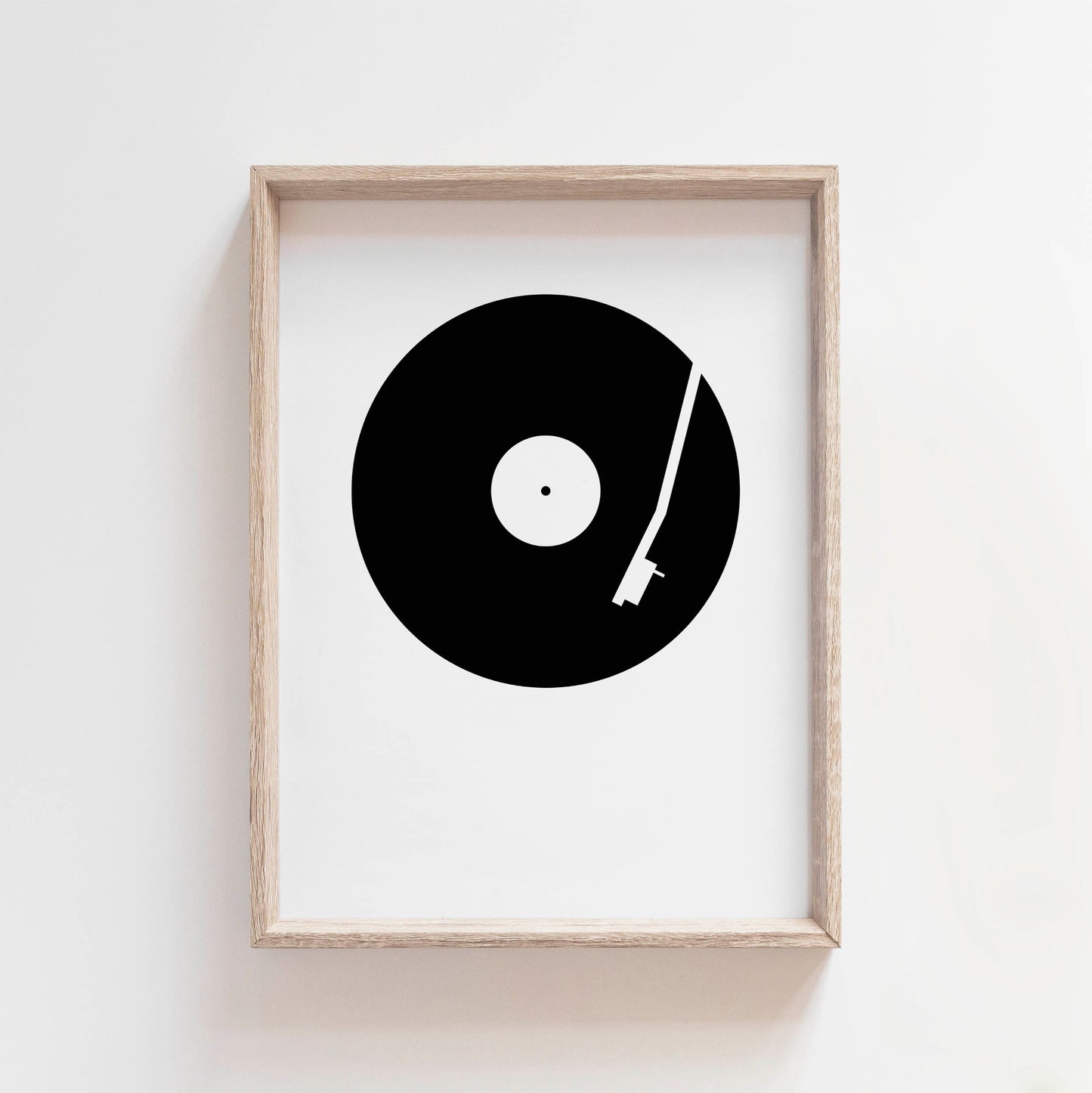 Cool Black and White Minimal Record Art Print