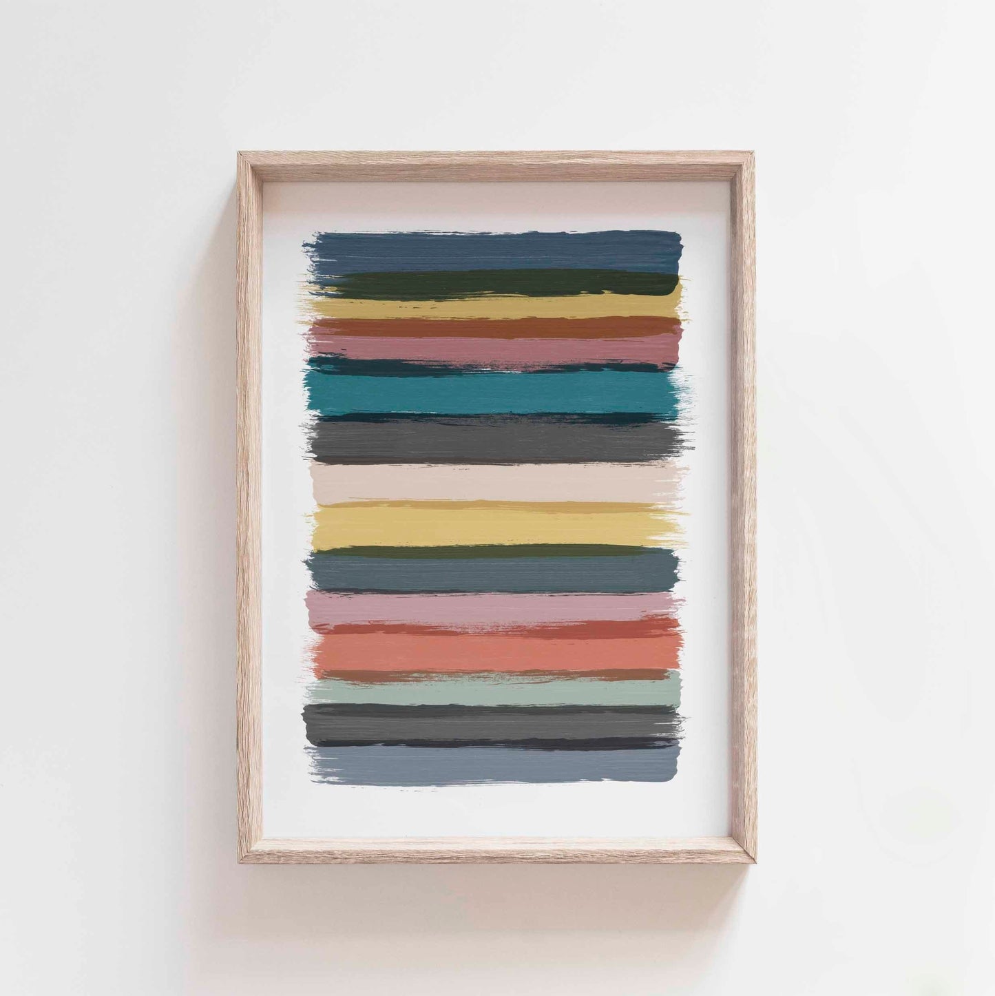 Colorful Abstract Painting Brush Line Art Print