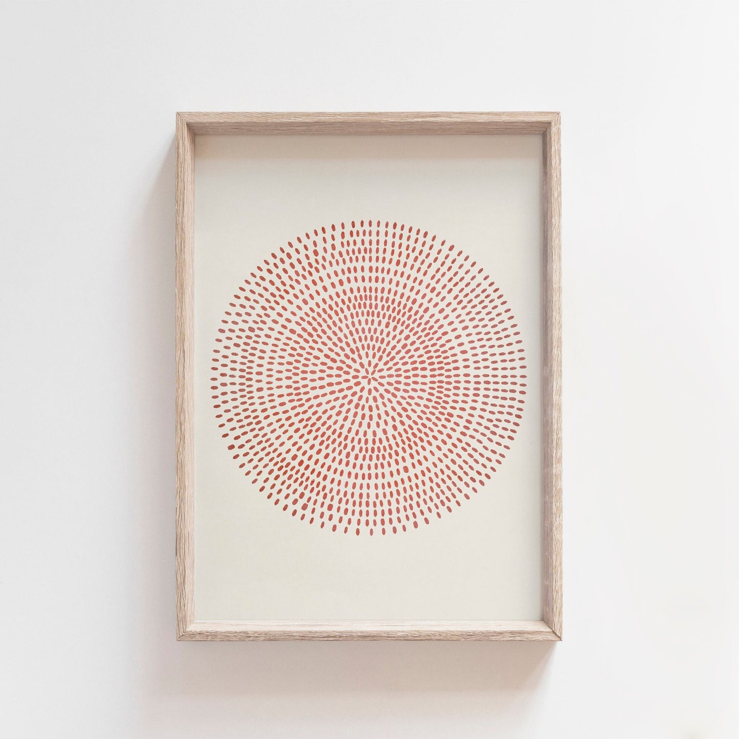 Red Boho Illustration Abstract Art Print