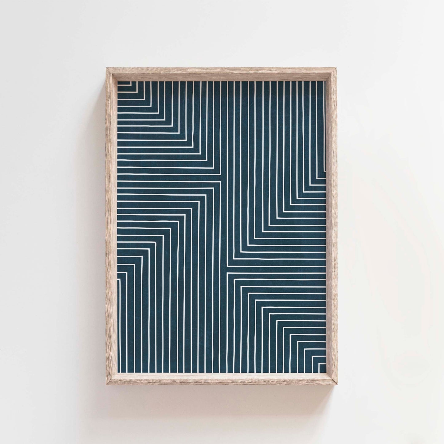 Large Modern Geometric Blue Digital Art Print