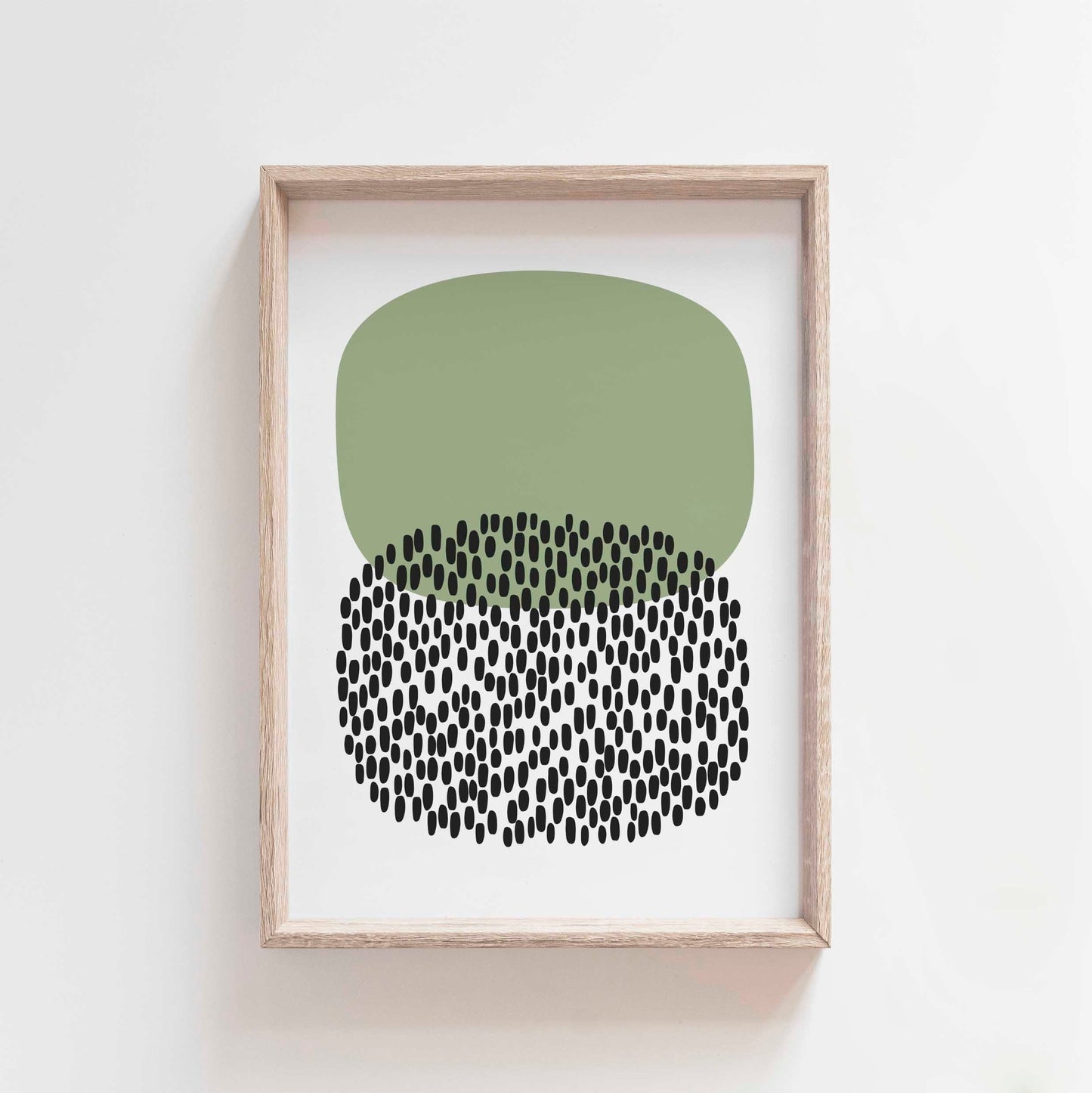Modern Olive Green Wall Art Abstract Print