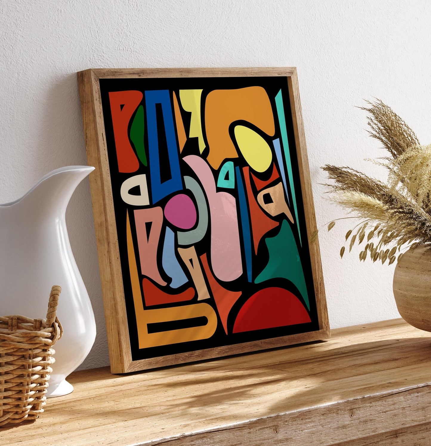 Cool Colorful Abstract Shapes Square Art Print