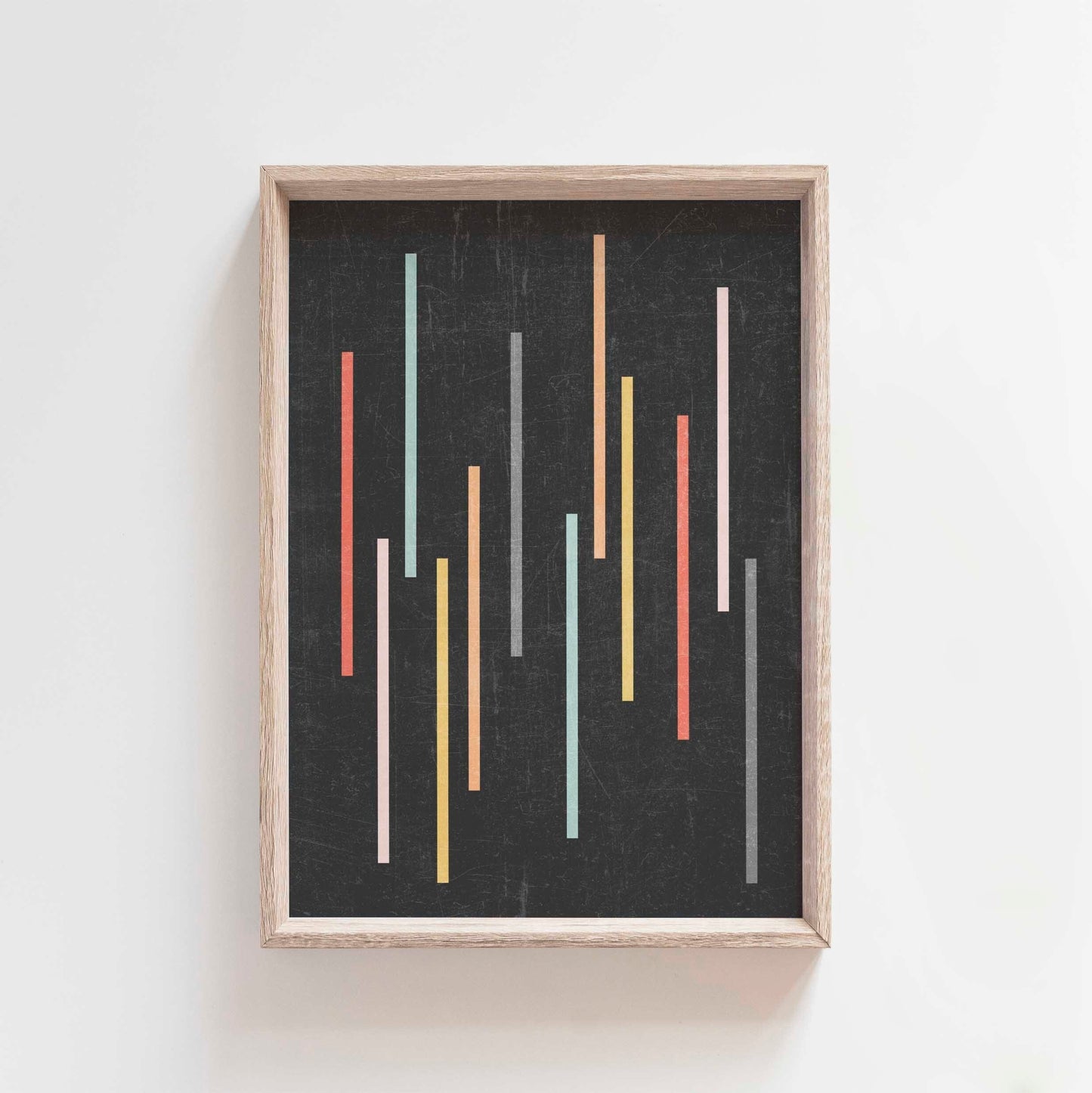 Fun Colorful Lines on Black Art Print