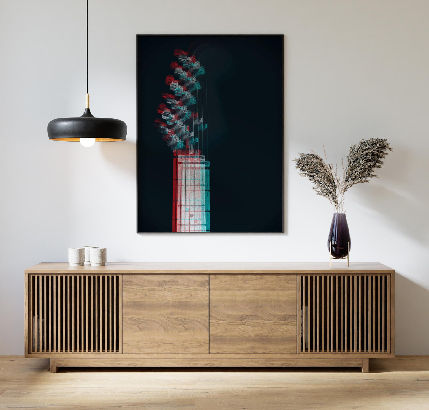 Cool Guitar Glitch Photographic Wall Art Print